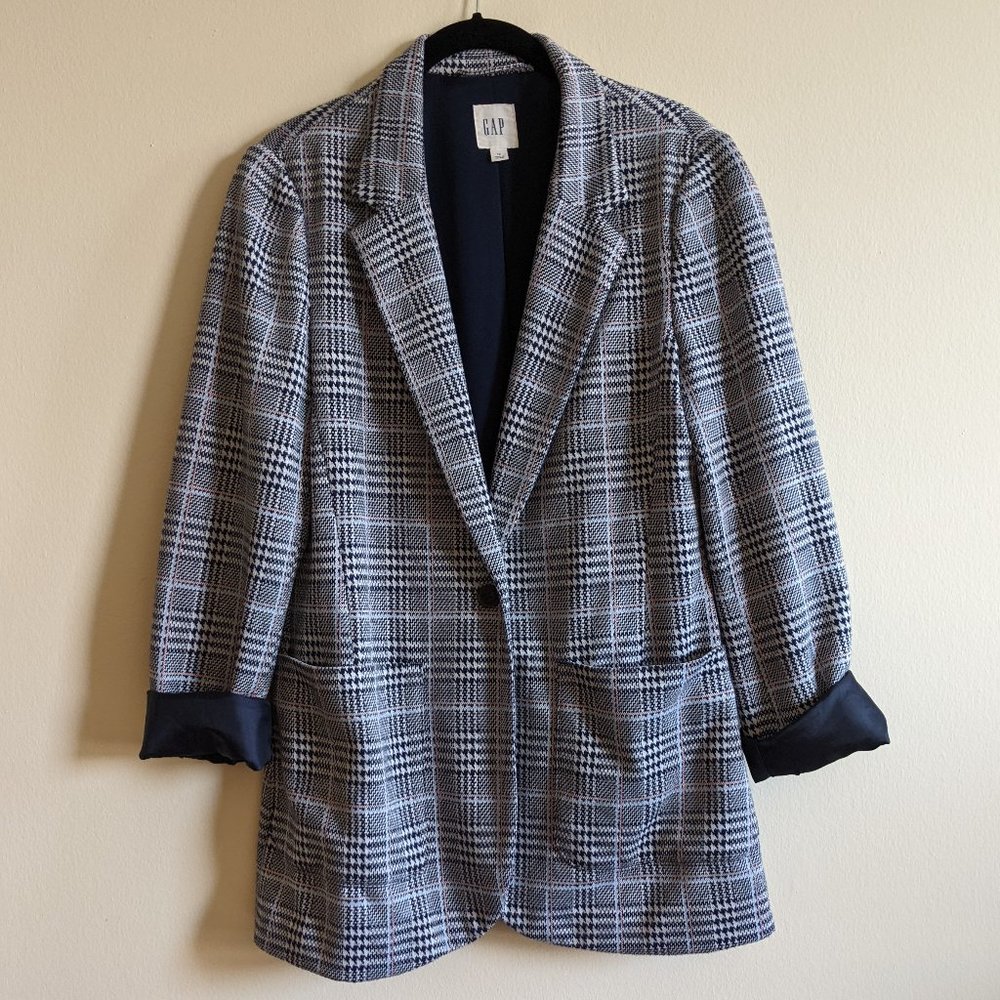 Gap houndstooth oversized blazer